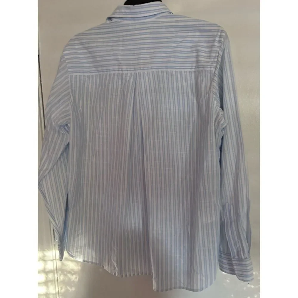 GRAYSON The Hero Washed Cotton Shirt Light Blue Striped Size L ( 04) Néw No Tags - Picture 6 of 7